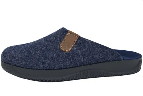 Rohde Damen Pantoletten - Kuschelige Slipper in Blau, 40 EU - Hausschuhe aus Softfilz mit flauschigem Innenmaterial, ideal für gemütliche Stunden zu Hause. Die Aerosoftsohle bietet optimalen Komfort und eine weite Passform.