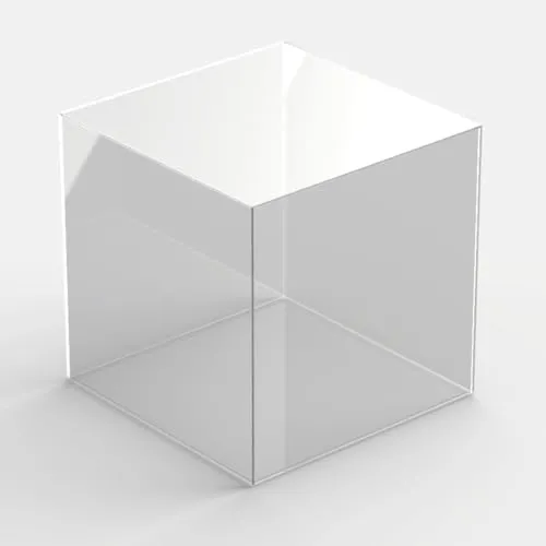 Hansen Acryl Vitrine quadratisch 400x400x300 mm mit transparentem Boden