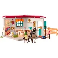 Schleich 42591 HORSE CLUB Sattelkammer - 85-teiliges Spielset mit vollbeweglicher Mädchen-Figur und detailgetreuen Pferde Zubehör für kreatives Spielen und unendlichen Spielspaß