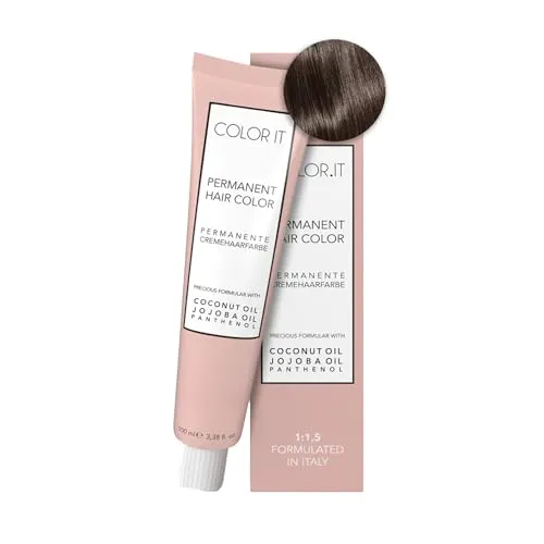 COLOR.IT by BM - Permanente Haarfarbe in Salonqualität, 100ml (6.77 Dunkelblond Braun Intensiv, 1er Pack)