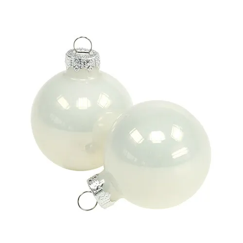 Weihnachtskugel 4cm Weiß Glänzend Set 24 Stück Christbaumdeko Glaskugeln