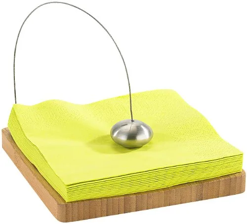 TokioKitchenWare Serviettenaufsteller: Designer-Serviettenhalter aus Bambus (Servietten-Halter, Bambus, Papierserviettenhalter, Papier)