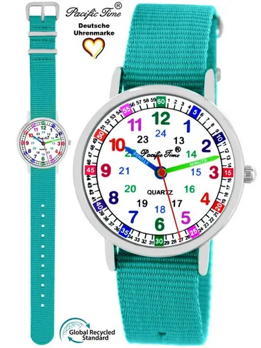 Pacific Time Quarzuhr Kinder Armbanduhr Lernuhr nachhaltiges Wechselarmband, Mix und Match Design - Gratis Versand