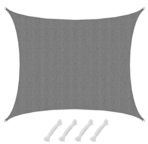 UV Sonnensegel Wasserdurchlässig 6x5 - Rechteckig - Sonnenschutz für Garten und Terrasse, 100% wetterfest und mit 80% Abschattung, ideal für optimale UV-Schutzbedingungen.