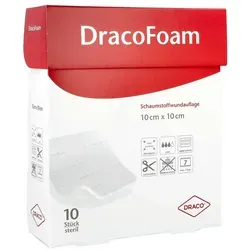 Dracofoam Schaumstoff Wundauflage 10x10 cm - Hochwertige Wundauflage für optimale Heilung, ideal für die Erstversorgung von Verletzungen