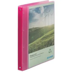 Eichner Präsentationsringbuch 9330-00781, A4, 2 Ringe, Ø 18mm, aus PP, rot, 1 Außentasche