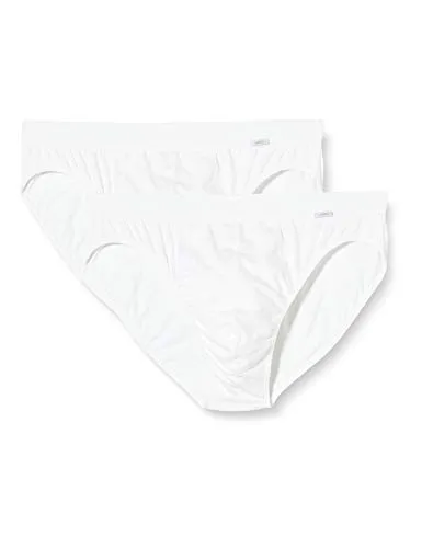 HUBER Slip Herren Brasil Slip 2er Pack - Weiß XXL - Herrenunterhosen aus 92% Baumwolle, atmungsaktiv und klassisch geschnitten, ideal für den täglichen Komfort.