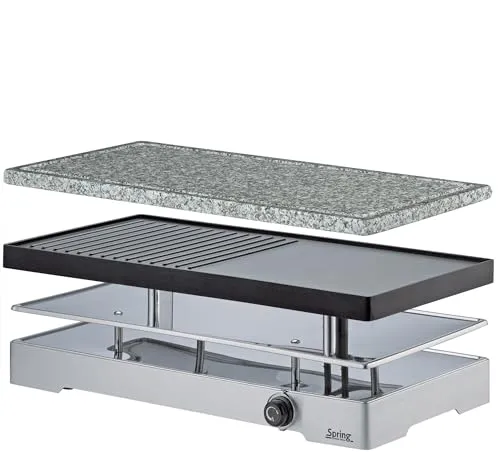 Raclette8 CLASSIC DUO Alugrillplatte + Granitstein