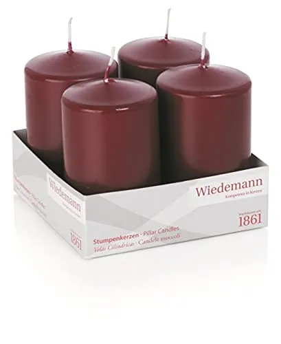 Wiedemann Flachkopfkerze 4er Kleintray 100/60mm (Bordeaux)