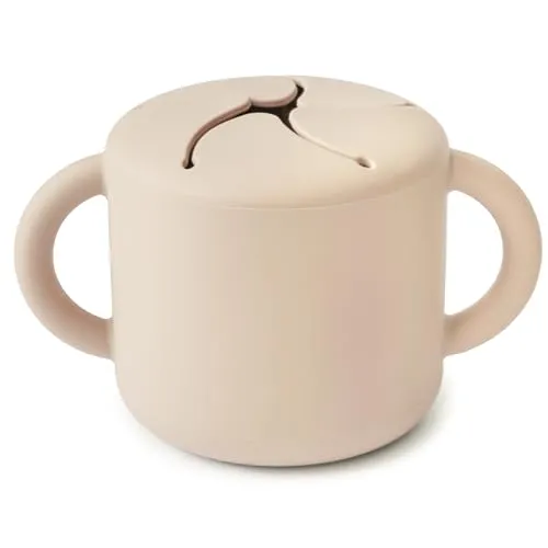 mushie Snackbecher Silikon | Kinder Brotdose für Unterwegs | Auslaufsicher & Spülmaschinenfest | Leicht zu halten für Kleinkinder | Hochwertige & Langlebige Erstausstattung für Babys | Shifting Sand