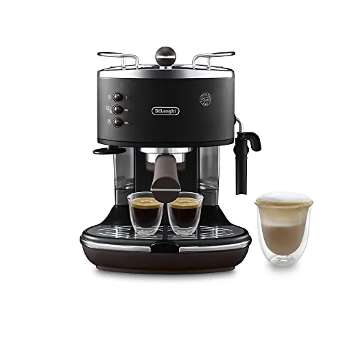 De Longhi ECOV311.BK ICONA VINTAGE - Siebträgermaschine im eleganten Vintage-Design, für perfekten Kaffeegenuss zu Hause