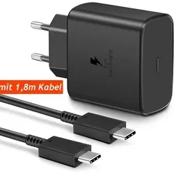 neue dawn 45W USB C Ladegerät für Samsung S25 S24/S23/S22 Serie - Ladegeräte für Smartphones, Schnellladegerät mit 45W Leistung, ideal für Samsung Galaxy S23/S22 und Tab S8, inklusive 1,80 m Starterkabel für flexibles Laden.