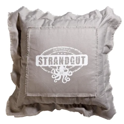 Strandgut07 Kissen mit Reißverschluss, 53 x 53 cm, Beige-grau