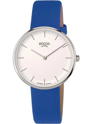 Boccia Damen-Uhr 3327-06 Titan mit veganem blauen Lederband von Boccia Titanium