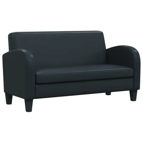 vidaXL 2-Sitzer Sofa aus Kunstleder in Schwarz - Stilvolles 2-Sitzer Sofa für Wohnzimmer, mit hochwertigem Kunstleder und extra dickem Schaumstoffpolster für optimalen Sitzkomfort.