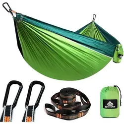 Ultraleichte Camping Hängematte 300kg Tragkraft - Ideal für Erwachsene, bietet diese atmungsaktive Nylon-Hängematte mit 275x140cm viel Platz und Sicherheit für entspannte Momente in der Natur.