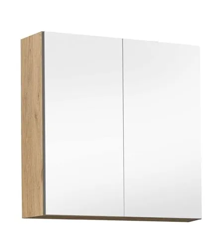 mokebo Spiegelschrank Die Badenixe - Spiegelschrank in Eiche Schwarz, hochwertig verarbeitet mit 2 Einlegeböden für optimalen Stauraum. Qualität MADE IN GERMANY, ideal für kleine Bäder und platzsparendes Design.
