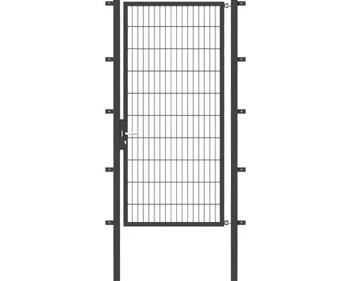 Stabgitter-Einzeltor ALBERTS Flexo Typ 6/5/6 100 x 200 cm - Gartenzäune, anthrazitfarbenes Metalltor mit robusten 6 x 6 cm Pfosten für höchste Stabilität und Sicherheit im Garten.