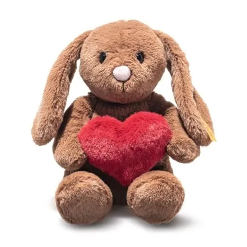 Steiff Hase Hoppie Love 16 cm - Kuschelweicher Begleiter - Kuschelweicher Steiff Hase Hoppie Love in Braun, 16 cm groß. Mit Herz und maschinenwaschbar bis 30°C. Perfekt für Abenteuer und zum Kuscheln.
