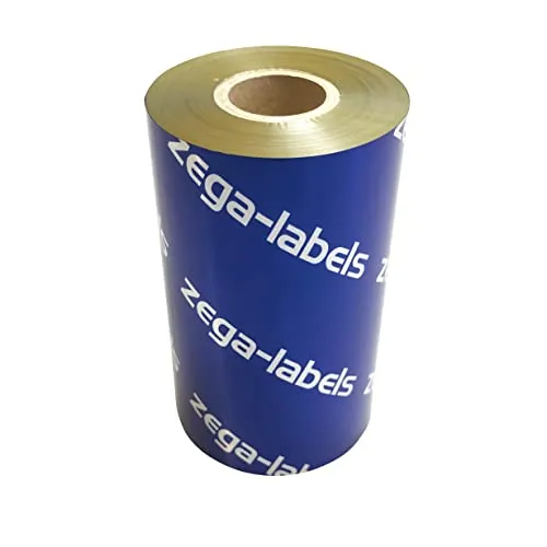 zega-labels Thermotransfer Farbband GOLD MATT 110 mm x 300 m - zega color (Wachs/Harz Wischfest) - Farbseite AUSSEN - 1 Zoll Kern Ø 25 mm - für Papieretiketten - Ribbon für Zebra ZT-Serie/ZM400/ZD421T