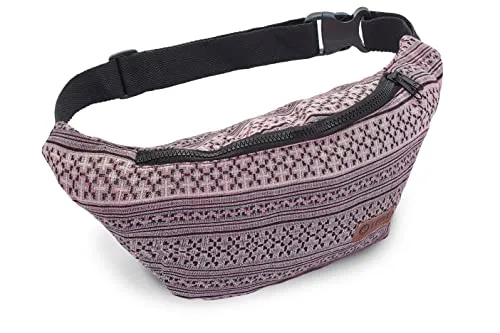 Leon Gürteltasche Bauchtasche Hüfttasche 100% Baumwolle Fanny Pack Belly Belt Moon Bag Bumbag Boho Hippie Tribal