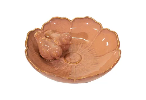 Fachhandel Plus Vogeltränke winterfest, Fleur, Ø 23 cm oder Ø 28 cm, mit 2 Deko-Vögeln, 5 Farben und 2 Größen zur Auswahl