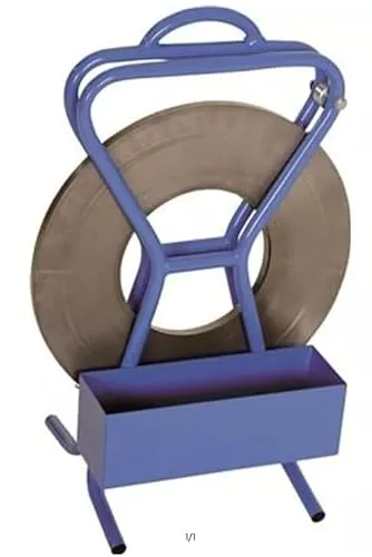 Fahrbarer Abroll-Wagen für Stahlbandrollen, schwarz lackiert - Sackkarren für Stahlbandrollen, leicht transportierbar und robust lackiert für eine lange Lebensdauer.