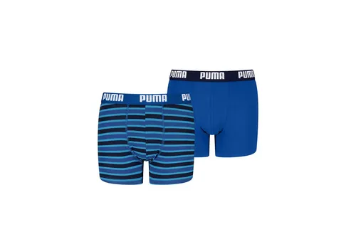 PUMA Boxershorts PUMA BOYS EVERYDAY STRIPED BOXERS (2er Pack) ohne Eingriff, mit elastischem Logobund