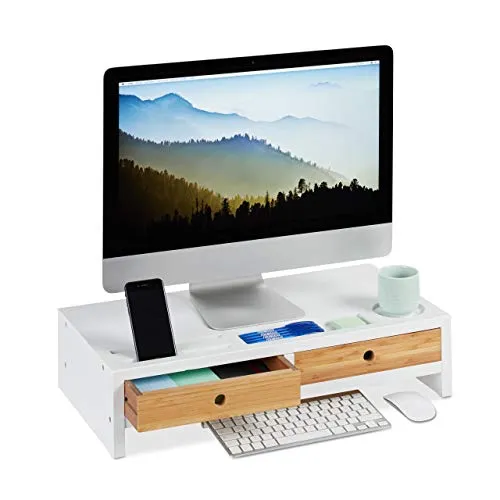Ergonomischer Monitorständer aus Bambus von Relaxdays