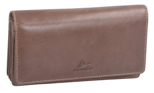 GlücksNugget Geldbörse Echtleder Damen, braun mit 22 Kartenfächern