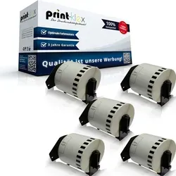 Print-Klex 5x kompatible Etiketten-Rollen kompatibel mit Bother DK-22205 62mm x 30,48m P-Touch QL 560 VP P-Touch QL 560 YX P-Touch QL 570 P-Touch Q...