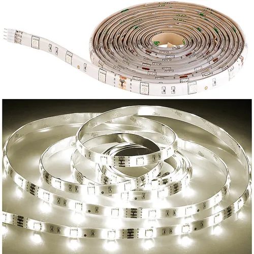 Luminea LED-Streifen-Erweiterung LAM-206, 2 m, 600 Lumen, warmweiß, IP44