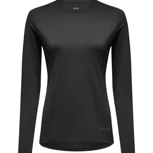 Gore Damen Everyday LS Solid Shirt schwarz - Funktionsjacken - Atmungsaktives Langarmshirt aus hochwertiger Kunstfaser für optimalen Komfort und Feuchtigkeitstransport, ideal für Beruf und Freizeit.