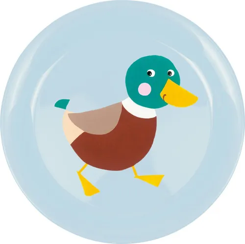 COPPENRATH DIE SPIEGELBURG Kunststoffteller Teller Ente - Freche Rasselbande, (1 St), spülmaschinengeeignet, mikrowellengeeignet, bruchsicher