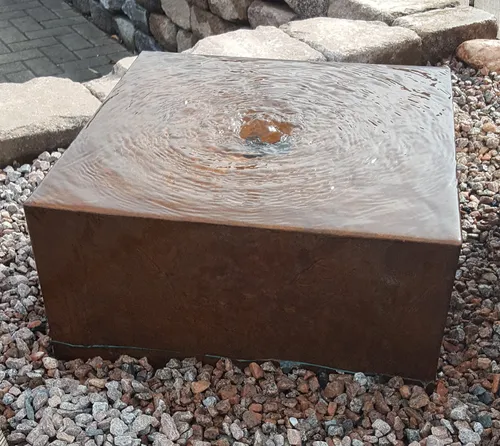 Brunnenquader aus Cortenstahl 50/50/25 cm von Jürgen Bocker Garten-Ambiente