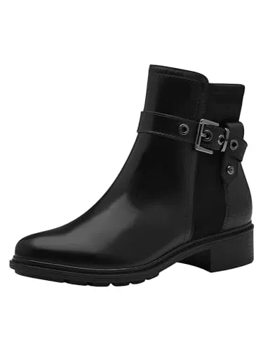 Tamaris Stiefelette 1-25425-43 001 - Wanderschuhe mit 3.5 cm Blockabsatz, ideal für stilvolle Outdoor-Aktivitäten und bequemes Tragen den ganzen Tag.