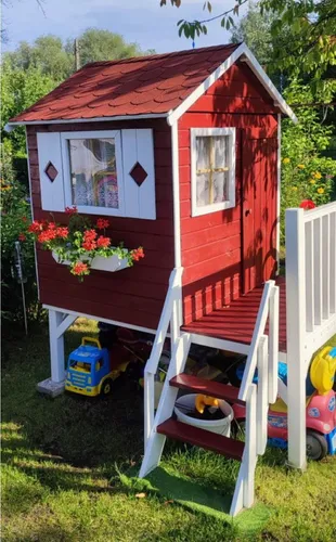 bv-vertrieb Spielhaus Kinderspielhaus Spielhaus Holz-Gartenhaus Spielhütte Kinder - (4451)