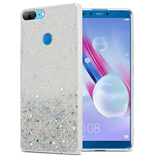 Cadorabo Hülle kompatibel mit Honor 9 LITE Rundumschutz TPU Silikon Case Mädchen Glitzer Strass Design Slim Kratzfest Weiche Gummi Bling Schutzhülle für Honor 9 LITE in Transparent