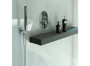 Steinberg Serie 100 Handbrausegarnitur 100.1670 - Brausegarnituren mit Wandanschlussbogen, 150 cm Brauseschlauch für flexiblen Komfort und elegantes Design in Chrom.