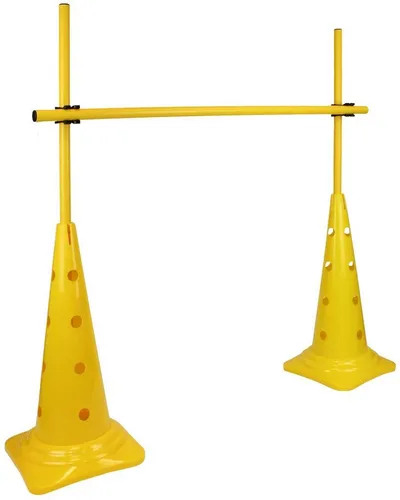 SPORTIKEL24 Hürde Kegel 50 Hürdenset – Gelb, 100 cm - Ideal für Fußball, Handball und Agility-Training im Freien. Das robuste Hürdenset unterstützt gezieltes Koordinationstraining und fördert Beweglichkeit. Maße: 100 cm, Material: langlebiger Kunststoff.
