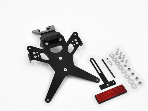 ZIEGER Kennzeichenhalter X-Line für Honda CB 1000 R (2008-2017) - Hochwertiger Kennzeichenhalter für Honda CB 1000 R, schwarz pulverbeschichtet und witterungsresistent. Verstellbarer Neigungswinkel und Blinkerhalter bieten optimale Anpassungsfähigkeit. ABE-frei für einfachen TÜV-Einbau.