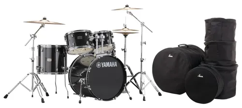 Yamaha Rydeen RDP0F5 Drumset Black Glitter Set - 5-teiliges Schlagzeug-Set mit doppelstrebigem Hardware-Satz und Paiste 101 Beckensatz, ideal für Einsteiger und Profis, inklusive 5 Gigbags für optimalen Schutz.