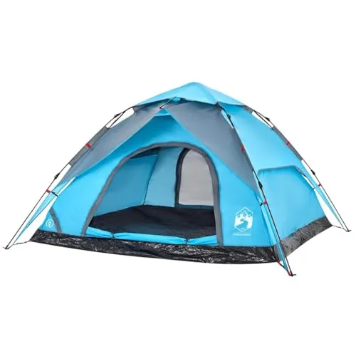 vidaXL Kuppel-Campingzelt für 5 Personen - Blau mit Quick Release - Robustes Familienzelt mit wasserdichtem Design und schnellem Aufbau dank Quick-Release-System. Ideal für Campingabenteuer mit bis zu 5 Personen.