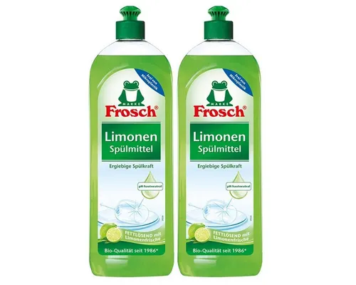 FROSCH 2x Frosch Spülmittel 750 ml mit fettlösenden Limonen-Extrakten Geschirrspülmittel