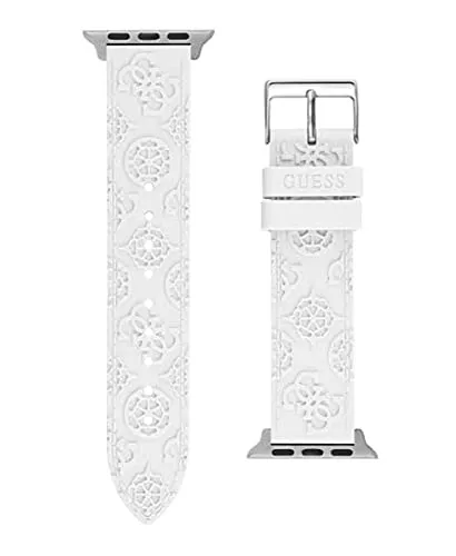 GUESS Damen-Smartwatch-Armband für Apple Watch - Stylisches 19,1 cm Silikonarmband in Weiß, perfekt für Apple Watch (38 mm - 40 mm) und modern im Design.