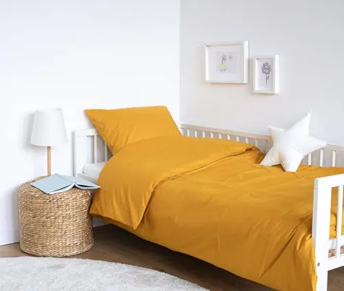 LOOLAY Kinder Bettwäsche 2-teilig - Baumwolle mit Reißverschluss - Bettwäsche-Set für Baby- und Kinderbetten, atmungsaktiv und hautfreundlich für empfindliche Haut. Pflegeleicht und langlebig, ideal für einen gesunden Schlaf.