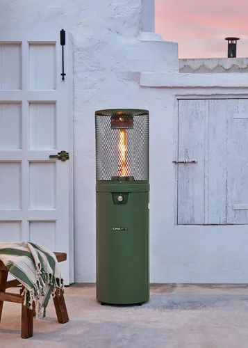 CREATE/FIRE ROUND HEATER Gasheizer für Terrassen und Außenbereiche Salbeigrün