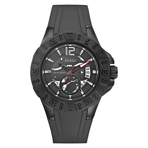 Guess Herren-Armbanduhr XL Magnum Analog Quarz Silikon W0034G3