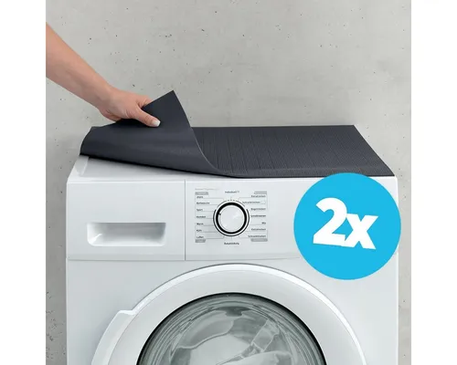 matches21 HOME & HOBBY Antirutschmatte Waschmaschinen-Auflagen 2er Set rutschfest 2er Set schwarz, 2-St., Zuschneidbare Matte als Waschmaschinen-Abdeckung Trockner-Abdeckung