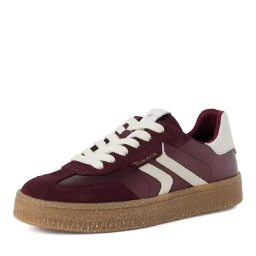 Tamaris Damen Sneaker 1-23723-44 in Bordeaux-Metallic in rot von Tamaris